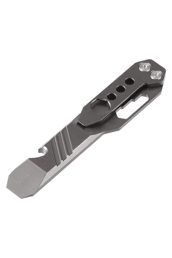 Multi-Functional Titanium Pry Bar,Pocket Pry Bar Screwdriver,Bottle Opener Outdoor Tool Wrench. (Stone Washed Gray)