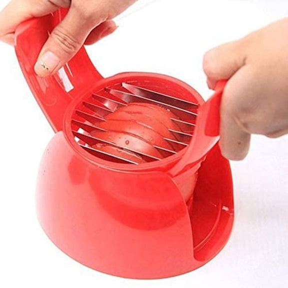 Multi-Functional Tomato Slicer, ABS Frame Stainless Steel Blade Fruit Vegetable Cutter for Tomato Onion Potato Salad Prep