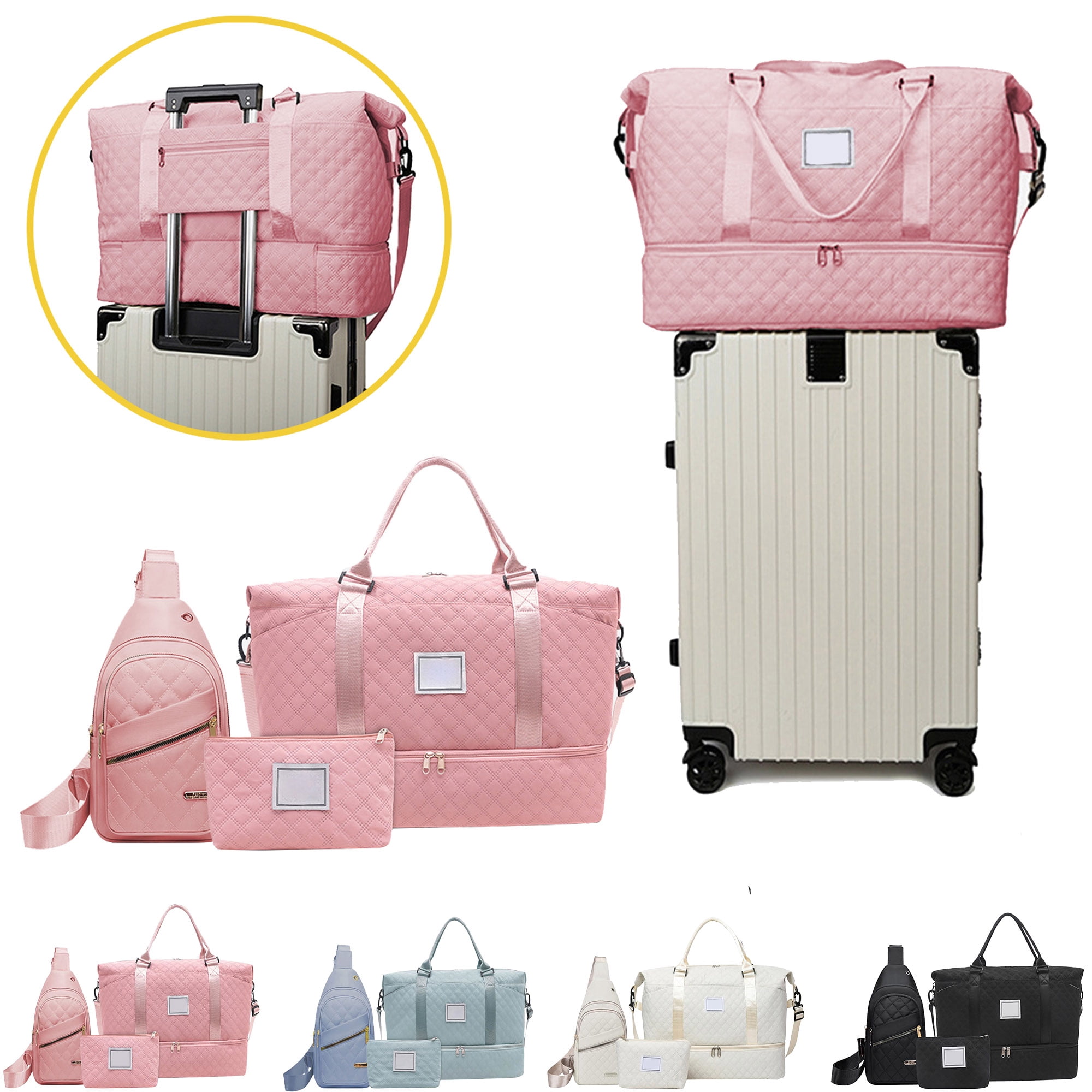Multi Functional Travel Bag Three Piece Set Large Capacity Lightweight Travel Storage Bag Luggage Bag with Handbag And Shoulder Crossbody Bag Up to 65% Off