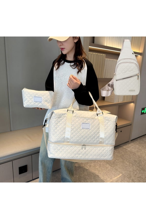 Multi Functional Travel Bag Three Piece Set Large Capacity Luggage Storage Organizer Handbag Shoulder Crossbody Bag Durable Water Resistant for Men and Women Trips