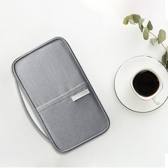 Multi Functional Travel Passport Bag, Portable Card Holder and Document Organizer, Large Capacity Toiletry and Cosmetic Storage Bag for Business Trips, Cloth Material, Unisex