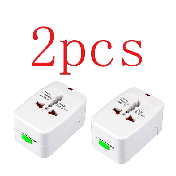 Multi-Functional Travel Plug Adapter - Universal Converter for US Plug, All-in-One Travel Charger Adapter, Compact Power Converter for International Travel Home & Abroad Use, 3*2*1.6in, White