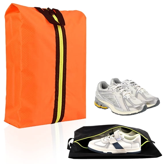 Multi Functional Travel Shoe Bag, Water Resistant Shoe Storage for Packing Suitcase or Gym, Large Shoe Pouch Fits 1 Pair Adult Sneakers Heels Slippers, Orange, By Tanuke store