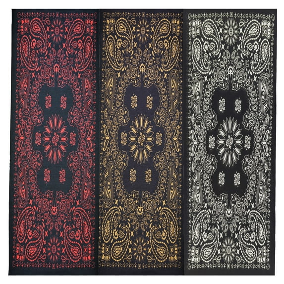 Multi Functional Tube Bandana | Classic Paisley Bandana Pattern - 3PK B.White/B.Copper/B.Red CA4225