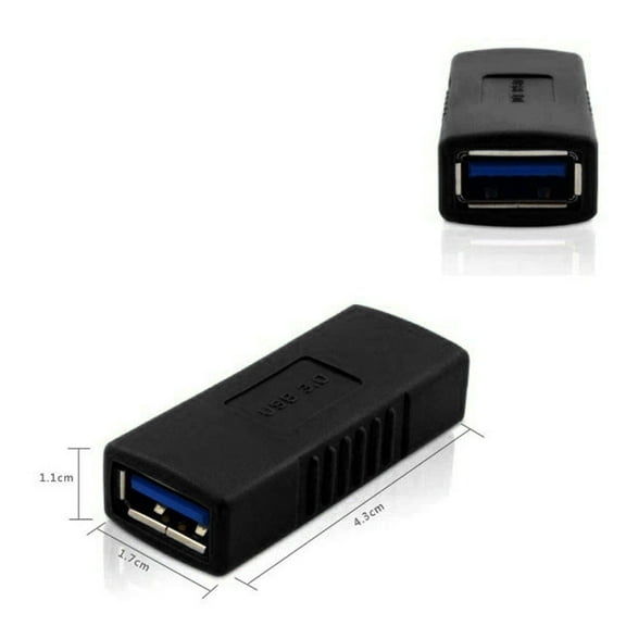 Multi-Functional USB Adapter Changer Female Type | Adjustable 4K@60Hz & HDR | Soft 18Gbps Bandwidth | Gold-Plated | 0 Type A Female To Female Adapter Coupler Gender Changer Con Black