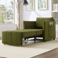 thumbnail image 1 of Multi-Functional Upholstered Convertible Sofa|5-Position Adjustable Backrest & Storage|Green, 1 of 11