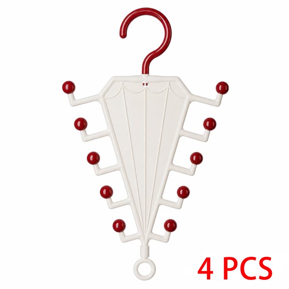 Multi-Functional V-Shaped Double Sided Hanger Storage Rack, 360° Rotating Multi-Layer Vertical Clothes Storage Rack with 10 Hooks, Space Saving Organizer for Hats, Scarves, Belts, Bags & Ties