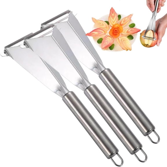 Multi-Functional Vegetable Peeler Fruit Carving Knife,DIY Platter Decoration Carving Tool,2-in-1 Fruit Carvings Cutters with Stainless Steel & Handle for Kitchen Fruits Veggies