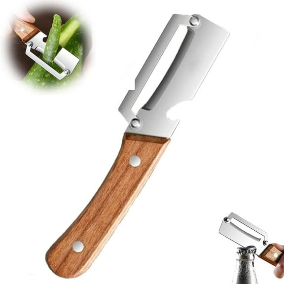 Multi Functional Vegetable Peeler for Kitchen,2 in 1 Stainless Steel Single Blade Peelers Tool, Ultra Sharp Blades, Non-slip Ergonomic Handles with Bottle Opener, Home Kitchen Gadgets