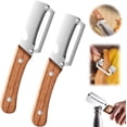 thumbnail image 1 of Multi-Functional Vegetable Peeler for Kitchen, With Wooden Handle and Bottle Opener, Comfortable and non-slip handle Stainless Steel Blade Easy to Clean for Fruit Potato Pumpkin Papaya (2pcs), 1 of 7