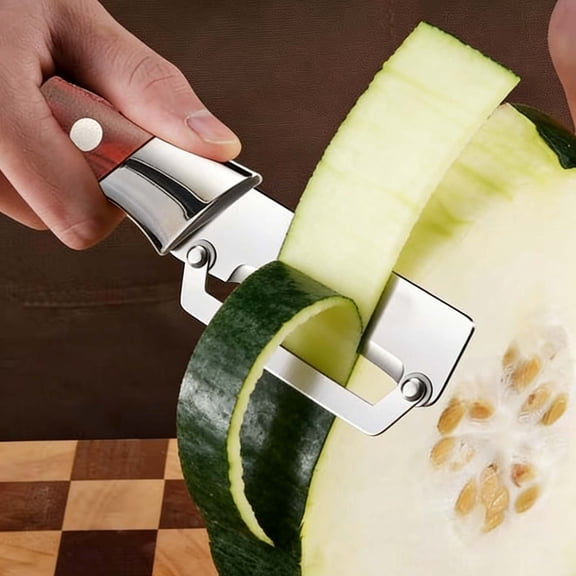 Multi Functional Vegetable Peelers for Kitchen, Ultra-Sharp Stainless Steel Blade & Ergonomic Wood Handle Kitchen Tool for Fruits, Vegetables, Pelador de Papas Pumpkin Papaya Zucchini