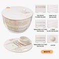 thumbnail image 1 of Multi-Functional Vegetable Slicer and Salad Chopper with Spinner Bowl, Manual Food Processor with Julienne and Grating Blades, Kitchen Gadget for Meal Prep with Protective Finger Guard(White）, 1 of 9