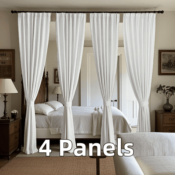 Multi-Functional Velvet Curtains with Rod Pocket for Divide Room, Thermal Insulated Super Soft Privacy Noise Reducing Light Filtering Velvet Drapes for Door Curtains, 4 Panels