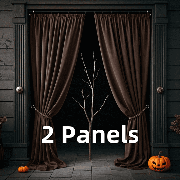 Multi-Functional Velvet Curtains with Rod Pocket for Halloween, Thermal Insulated Super Soft Privacy Noise Reducing Light Filtering Velvet Drapes, 2 Panels
