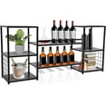 thumbnail image 1 of Multi Functional Wall Mounted Wine Rack with 5 Glass Holders & 5 Shelves Metal Spray Moulding Wine Storage Display Rack for Home Bar Dining Room Kitchen, 1 of 12