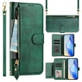 thumbnail image 1 of Multi-Functional Wallet Case for Samsung Galaxy A56 5G, Card Slots Retro PU Leather Shockproof Flip Cover with Card Slots Zipper Pocket Kickstand Magnetic Wrist Strap & Shoulder Strap - Darkgreen, 1 of 16