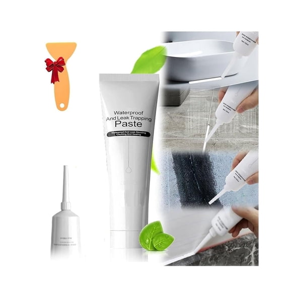 Multi-Functional Water-Based Waterproof Leak Paste,Waterproof and Leak Trapping Paste,Liquid Rubber Sealant,Super Strong Invisible Anti-Leakage Agent for Indoor & Outdoor(Gray)