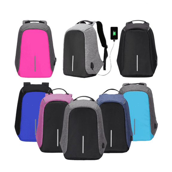 Multi-Functional Water Resistant USB Charging Computer Notebook Backpack Bag,Black