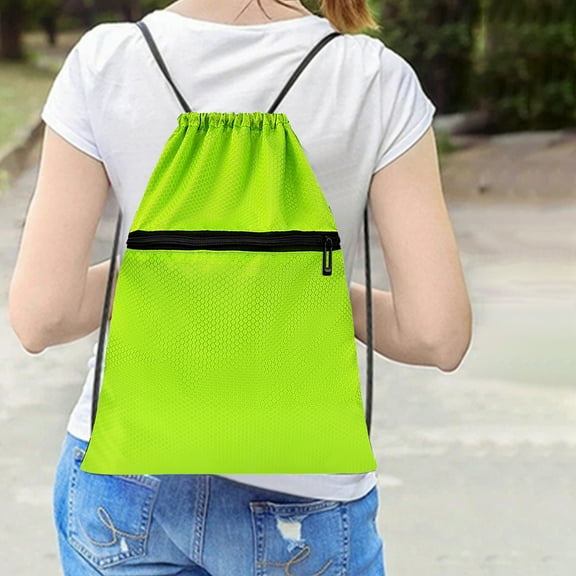 Multi-Functional Waterproof Sports Drawstring Backpack, Oxford Cloth Fitness Travel Storage Bag with Small Pocket, Lightweight and Foldable,Ideal for Gym, Hiking, Camping - Multiple Colors Available