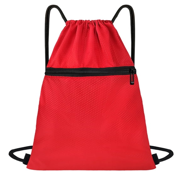 Multi Functional Waterproof Sports Drawstring Backpack - Oxfords Cloth Fitness Travel Storage Bag Theres A Small Pocket