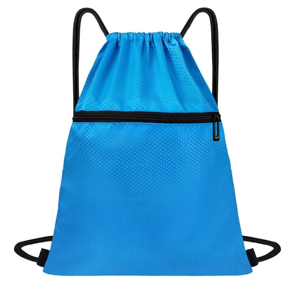 Multi Functional Waterproof Sports Drawstring Backpack - Oxfords Cloth Fitness Travel Storage Bag Theres A Small Pocket