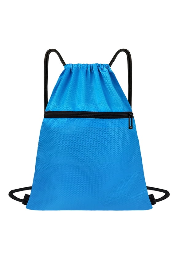 Multi Functional Waterproof Sports Drawstring Backpack - Oxfords Cloth Fitness Travel Storage Bag Theres A Small Pocket