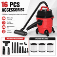 thumbnail image 1 of Multi Functional Wet/Dry Vacuum Cleaner with 4m Extended Power Cord, 10 Nozzles, 3 Filters and Various Cleaning Accessories, 1.6HP Powerful Suction, Lightweight Portable Bucket Design, Ideal for Cars, 1 of 8