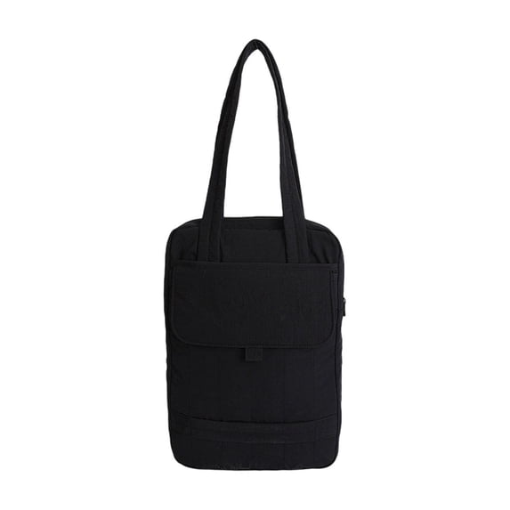 Multi-Functional Women's Shoulder Laptop Bag - Stylish Canvas Tote for Commute, Padded Compartment for Tablet & Laptop Protection, Lightweight & Durable, Perfect for Office & Daily Use Black