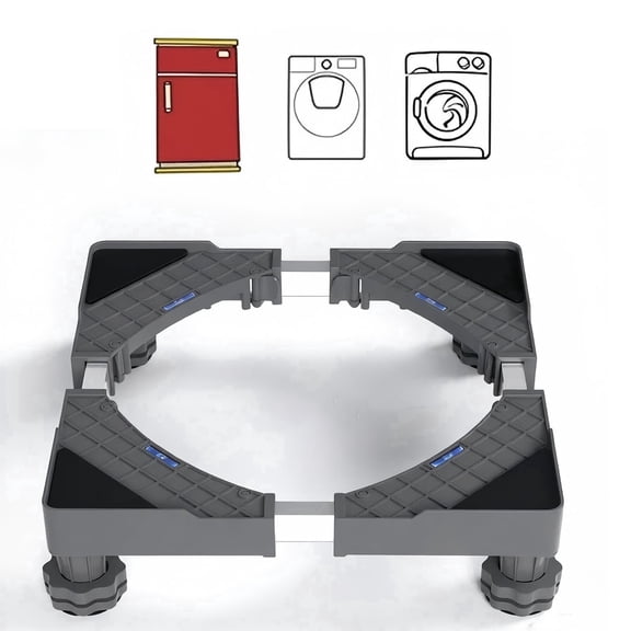 Adjustable Mini Fridge Stand, Portable Washer Stand Base with 4 Support Legs for Refrigerator, Dryer and Washing Machine, Gray