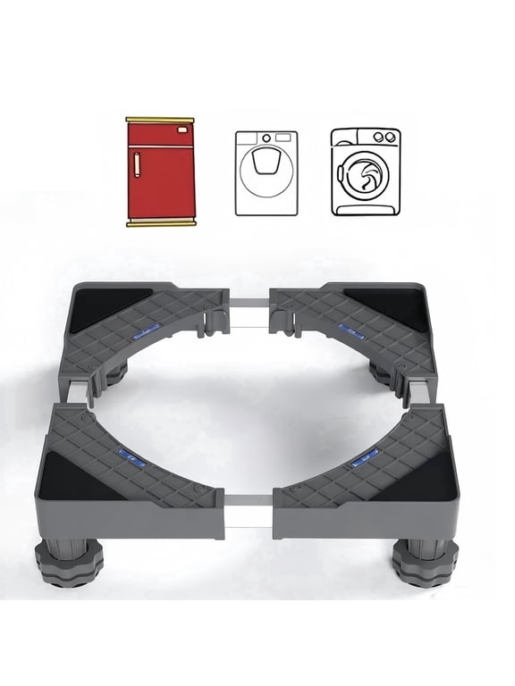 Adjustable Mini Fridge Stand, Portable Washer Stand Base with 4 Support Legs for Refrigerator, Dryer and Washing Machine, Gray