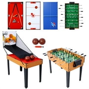 Multi Game Table for Family Game Room, Segmart 5-in-1 Combo Game Table Set for Kids, Combination Game Table Includes Foosball Table, Pool Billiards, Air Hockey, Table Tennis, Basketball Arcade