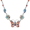 thumbnail image 1 of Multi Gemstone 54.00 ctw Rainbow Ema Butterfly Necklace Silver 18", 1 of 1