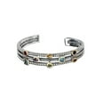 thumbnail image 1 of Multi-Gemstone Cuff Bracelet in Sterling Silver with 14K Gold Accents for Women, 1 of 3