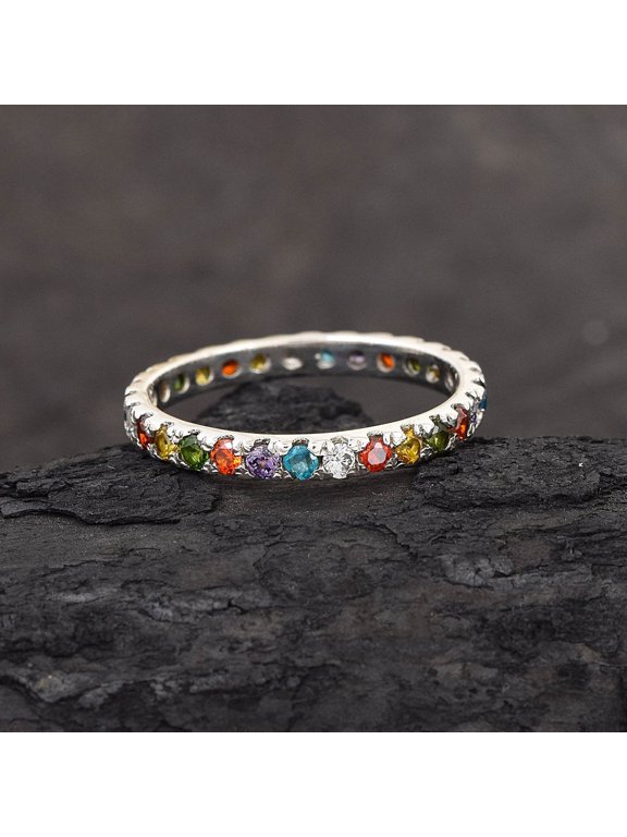Multi Gemstone Eternity Bands