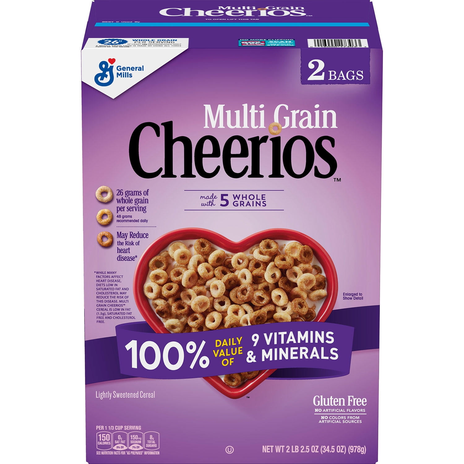 MultiGrain Cheerios GlutenFree Cereal (17.25 Oz., 2 Pk.)