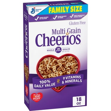 Multi Grain Cheerios, Heart Healthy Breakfast Cereal, Family Size, 18 oz