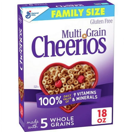 Multi Grain Cheerios, Multigrain Breakfast Cereal, Gluten Free, 18 oz
