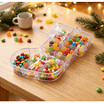 thumbnail image 1 of Multi‑Grid Stocking‑Designed Clear Treat Container, Divided Plastic Storage Box for Assorted Candies, Reusable Holder for Gathering Table and Holiday Gift Use (Christmas Stocking), 1 of 7