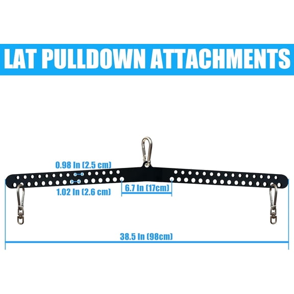 Multi-Grip LAT Pull Down Bar for Home Gym Fitness, Spreader Plate LAT Pulldown Attachments for Pulley System Cable Machine, Double to Single Cable Attachment Exercise Handle