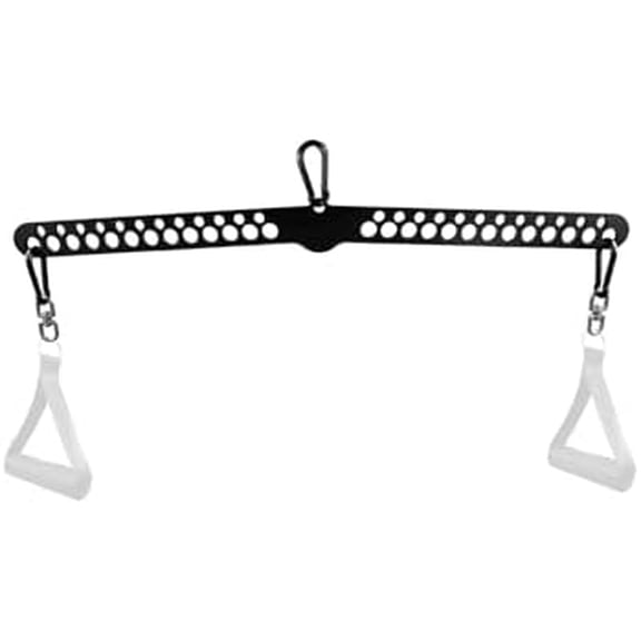 Multi-Grip LAT Pulldown Bar for Home Gym, Lat Pull Down Attachment with Swivel Bearings & Carabiners for Cable Machine Pulley System, Tricep Pushdown, Back Workout, Strength Training