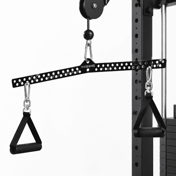 Multi-Grip Lat Pull-down Bar Spreader Plate, 37.6in, Black, for Home Gym Cable Pulley Systems