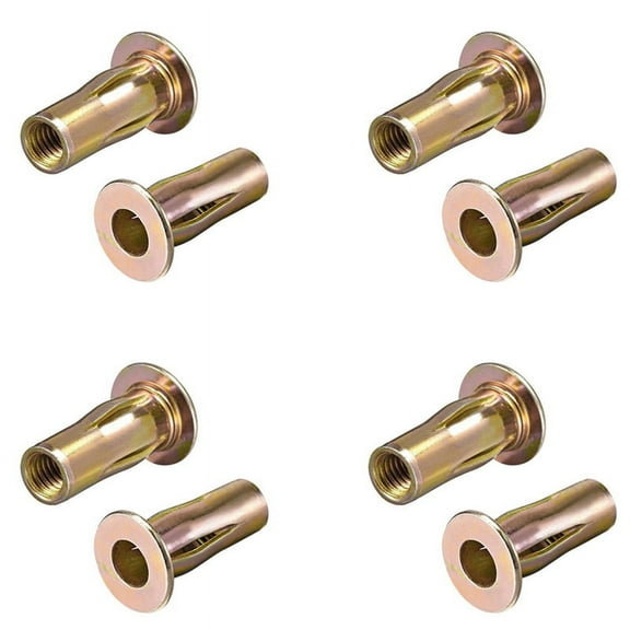 Multi-Grip Rivet-Nut, M8 Pre-Bulbed Shank Carbon Steel Color-Zinc-Plated Flat Head Threaded Insert Nut 100Pcs