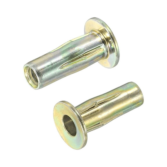 Multi-Grip Rivet-Nut, M4 Pre-Bulbed Shank Carbon Steel Color-Zinc-Plated Flat Head Threaded Insert Nut 10pack