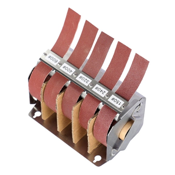 Multi Grits Sandpaper Dispenser Sanding Belt Roll Box Metal Grinding Roll Keeper for Carpentry Polishing and Finishing