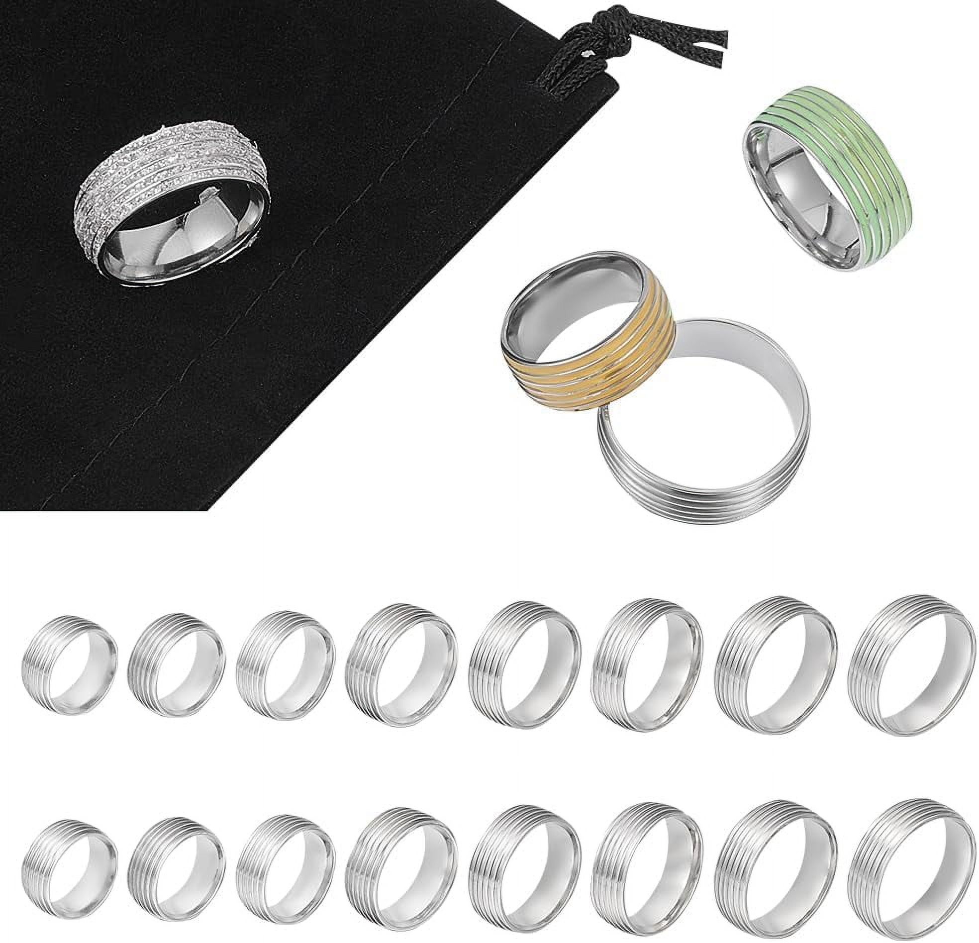 Multi Grooved Design Ring Core Blank for Inlay Stainless Steel Grooved ...