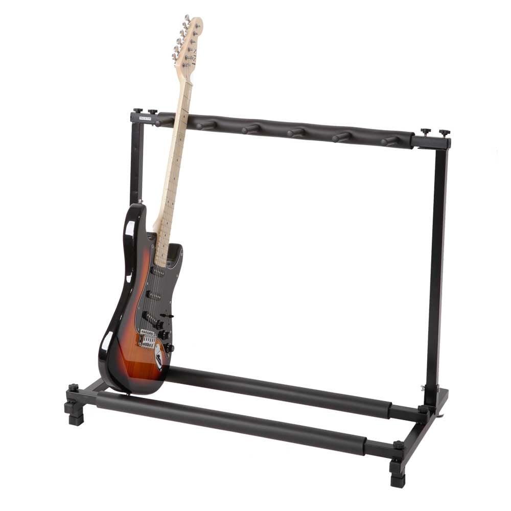 Multi Guitar Stand for 5 Guitars, Folding Guitar Rack, Portable Guitar Holder for Acoustic, Electric Guitar, Bass