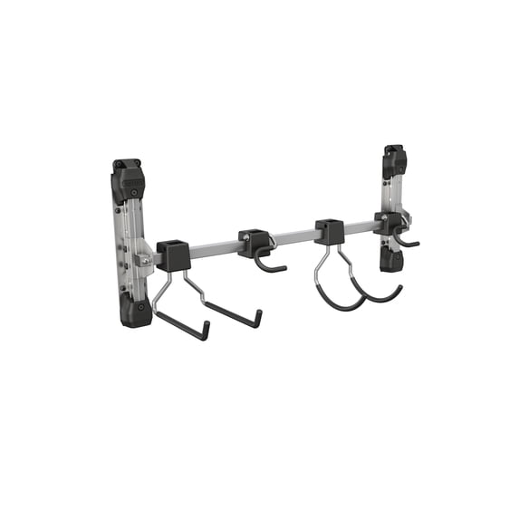 Multi-Hanger Storage Rack with Hooks for Shed, Black