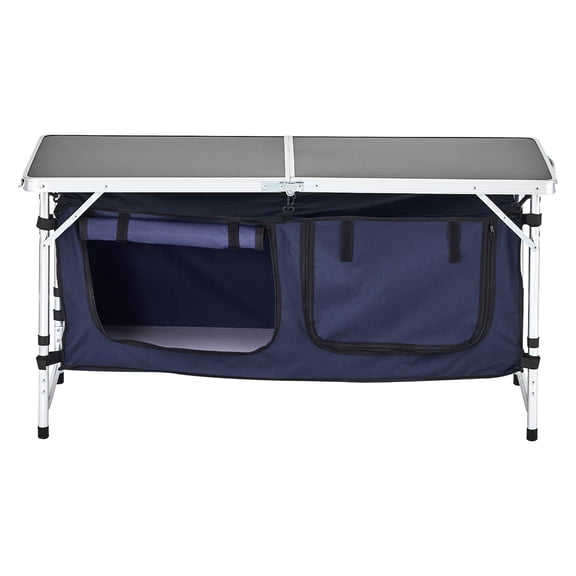 Multi-Height Camping Cook Table, Aluminum Foldable Portable Prep Station with Carry Bag, for Outdoor Kitchen Needs on The Go