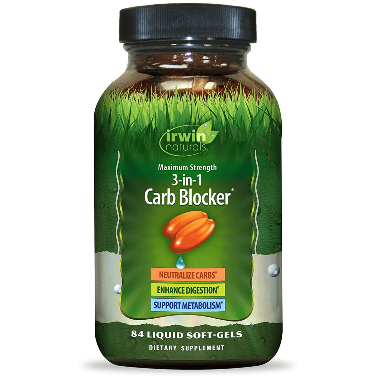 Irwin Naturals Maximum Strength 3-in-1 Carb Blocker 84 Sgels
