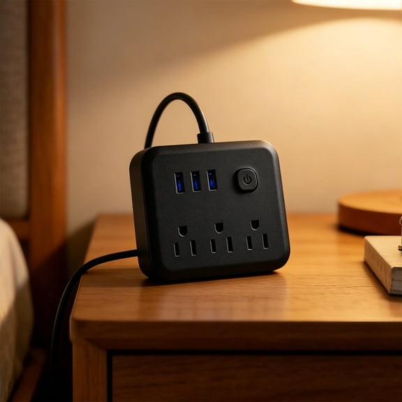 Multi Hole Socket, Home Travel Power Strip, AC USB Port, Extension Cord Multiple Plug Charging Station, Portable Desktop Organizer for Office Living Room Devices